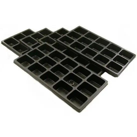 5 Tray Inserts Black Charm Bead Travel Display 15 Slot {1}