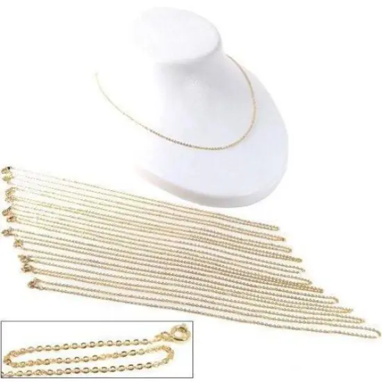 Cable Chains Gold Plated 18" 12Pcs {1}