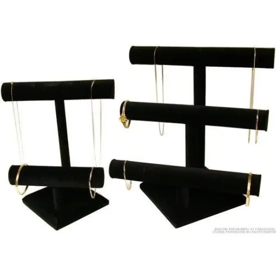 2 T-Bar Bracelet & Necklace Jewelry Display Stands {1}