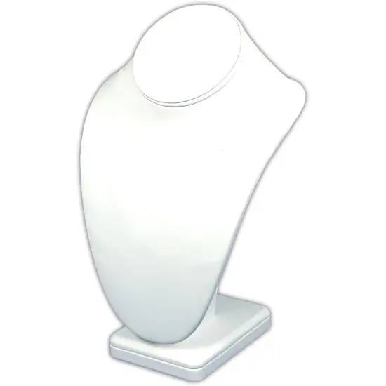 Necklace Bust Showcase White Leather Jewelry Display {1}