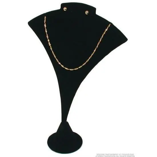 Bust Display Pendant Earring Combo Black Velvet {1}
