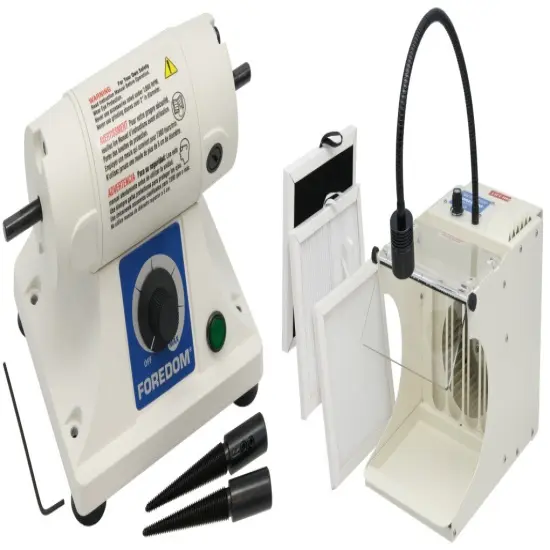 Bench Lathe Kit with MAFH25 Fiter Hood, Right & Left Tapered Spindles, 5/16&rdquo; dia. Motor Shaft, 115v {1}