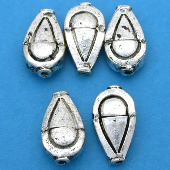 Teardrop Beads Antique Silver Plated 18.5mm Approx 5 {1}