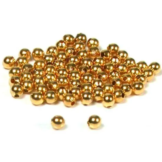75 Round Ball Beads Gold Plated Beading Stringing 3mm {1}