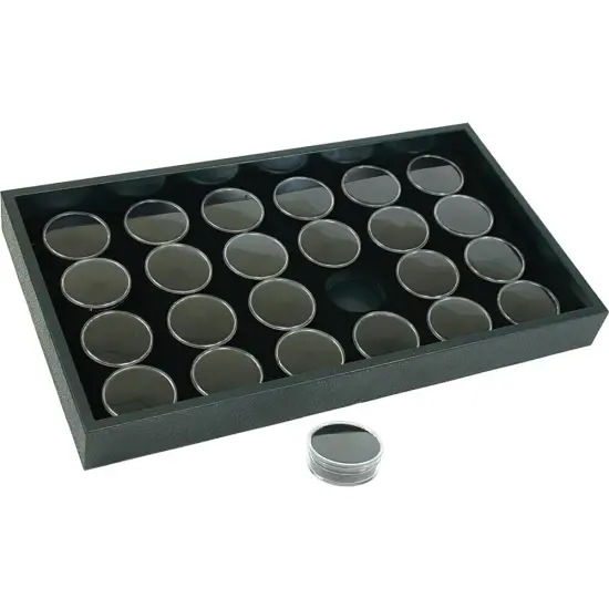 24 Gem Jars Black Foam Display Tray {1}