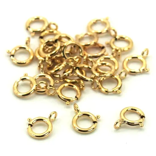 25 14K Gold-Filled 14/20 Round Spring Ring Clasps 5.5mm {1}