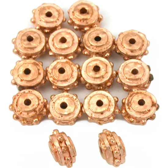 Bali Spacer Beads Copper Plated Beading 8mm Approx 15 {1}