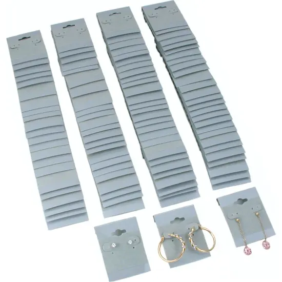 100 Gray Hanging Earring Cards 2 Inch Jewelry Display {1}