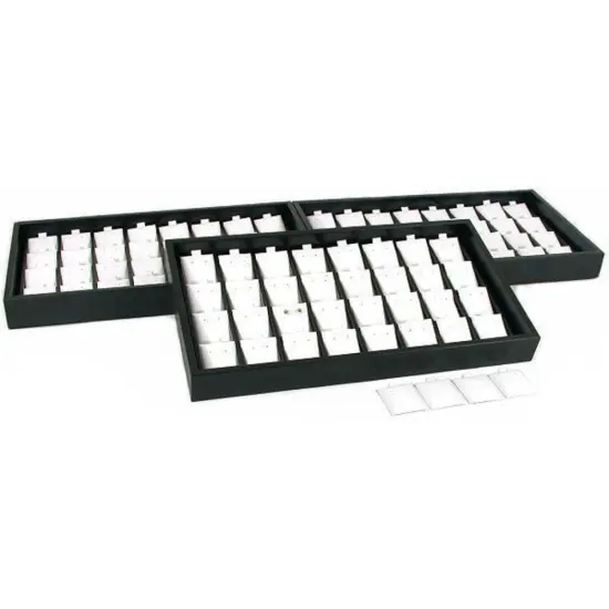 100 Puff Earring Card Display Black Showcase Tray {1}