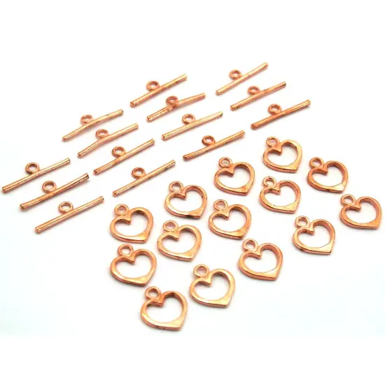 Bali Heart Toggle Clasp Copper Plated 15.5mm Approx 14 {1}