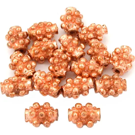 15g Dot Bali Tube Beads Copper Plated 9mm Approx 15 {1}