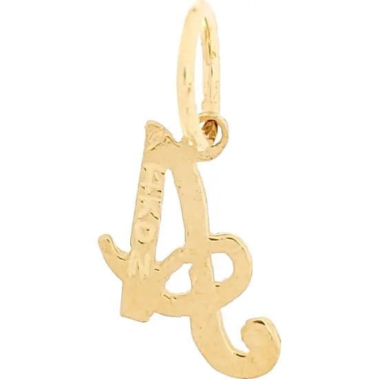 Cursive Letter "A" Charm 14k Gold 10mm {2}