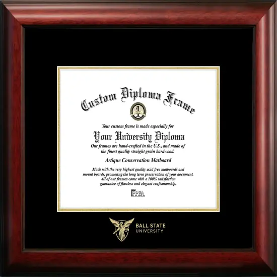 Ball State University 10w x 8h Gold Embossed Diploma Frame {1}