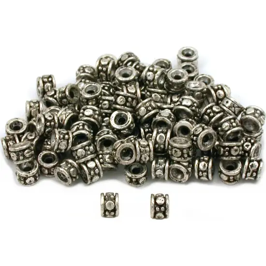 Spacer Bali Bead Antique Silver Plated 5.5mm Approx 100 {1}