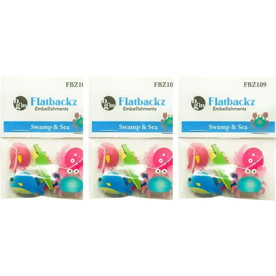 Buttons Galore Flatback Embellishments for Crafts - Swamp & Sea - 18 Pieces {5}