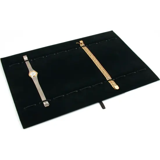 Black Velvet 10 Slot Bracelet Watch Black Display Tray Insert Pad {1}