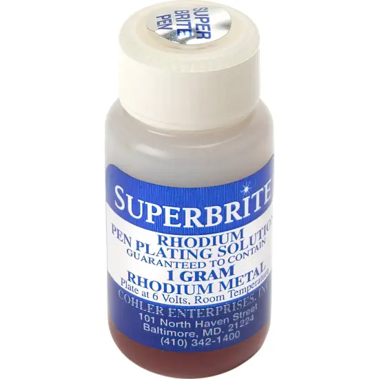 SuperBright Pen Plating Solution 1 Gram Rhodium Metal {1}