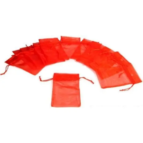 48 Red Organza Drawstring Pouches Case Jewelry Gift Bags 4x5" {2}