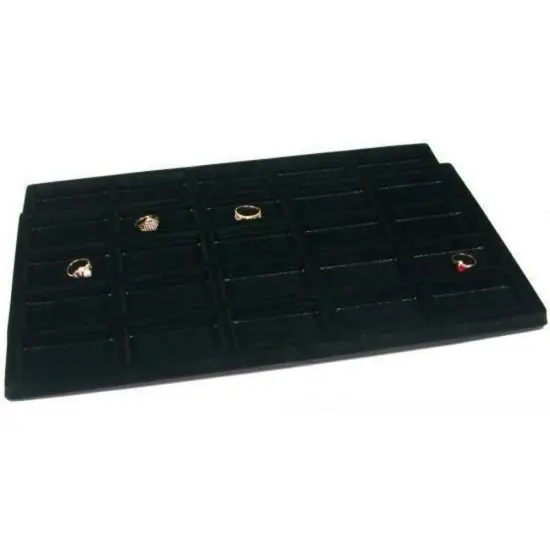 2 Black 20 Slot Pendant Jewelry Showcase Display Tray Inserts {1}