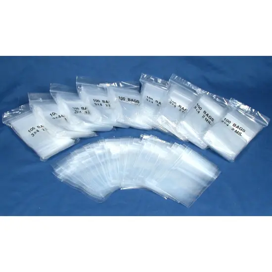 1000 Poly Bag Clear Resealable Zipper Shipping Bags 3" x 4" {1}