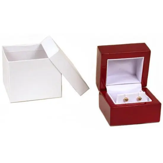 3 Rosewood Stained Earring or Pendant Display Boxes {2}