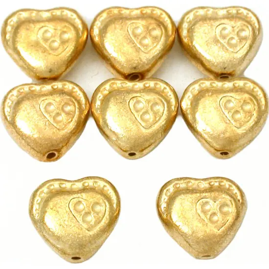 15g Double Heart Bead Gold Plated Jewelry 10mm Approx 8 {1}