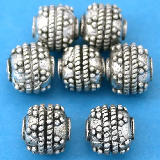 16g Bali Rope Round Bead Antq Silver Plt 8.5mm Approx 6 {1}