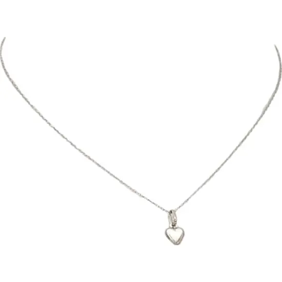 14K White Gold I Love You Charm 18" Chain Jewelry {1}