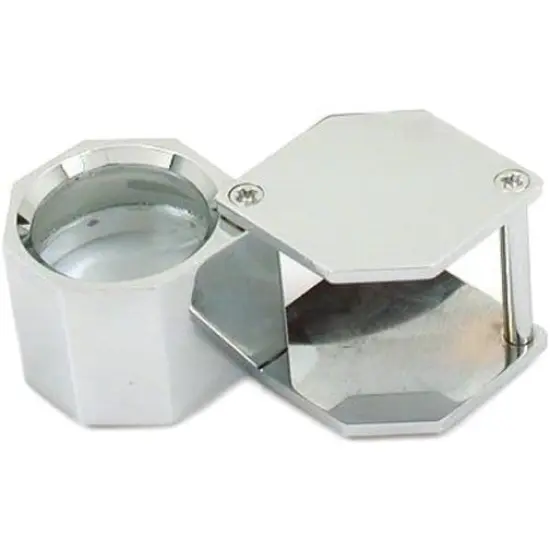 10x Hexagon Loupe Jewelers Gem Folding Magnifier 21mm {1}
