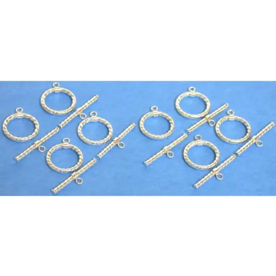 8 Twisted Toggle Clasps Sterling Silver Jewelry 16mm {2}