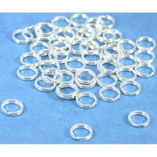 50 Sterling Silver Split Rings Charm Bead Parts 5mm {1}