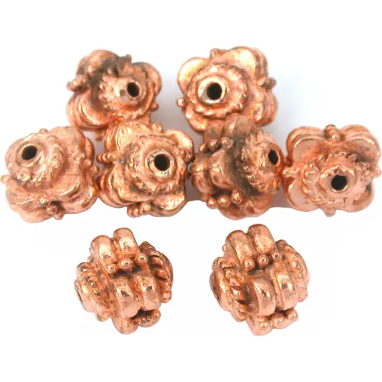 Flower Bali Spacer Beads Copper Plated 9mm Approx 8Pcs {1}
