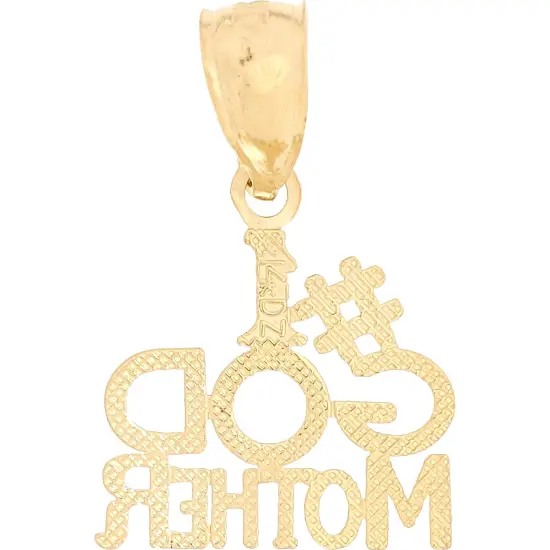 #1 Godmother Charm Diamond-Cut 14k Gold 13mm {2}