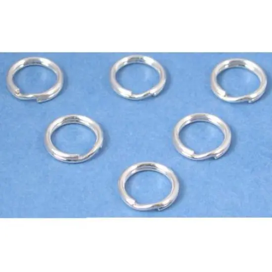 6 Round Split Ring Sterling Silver Beading Parts 8mm {1}