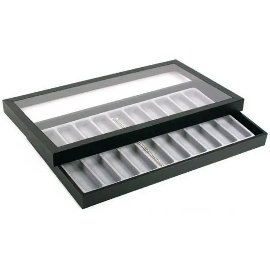 10 Slot Bracelet Display Tray Acrylic Lid Travel Case {1}