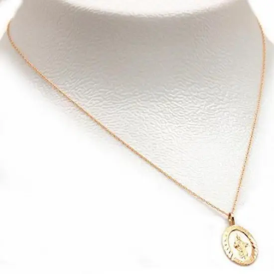 14K Gold St Jude Thaddeus Charm 18" Chain Jewelry {2}