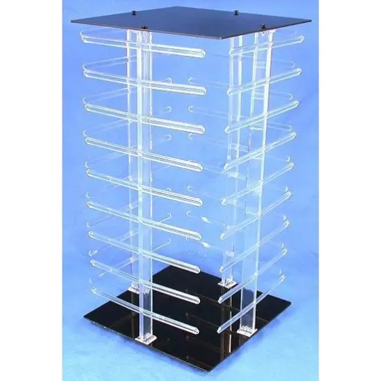 100 Black Earring Cards Revolving Rotating Display 4 Sided Stand {2}