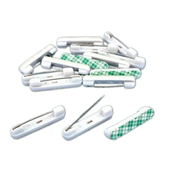 15 Adhesive Bar Safety Pins ID Badge Crafting Parts {1}