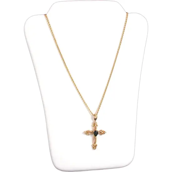 White Leather Chain Necklace Easel Display Jewelry Case {1}