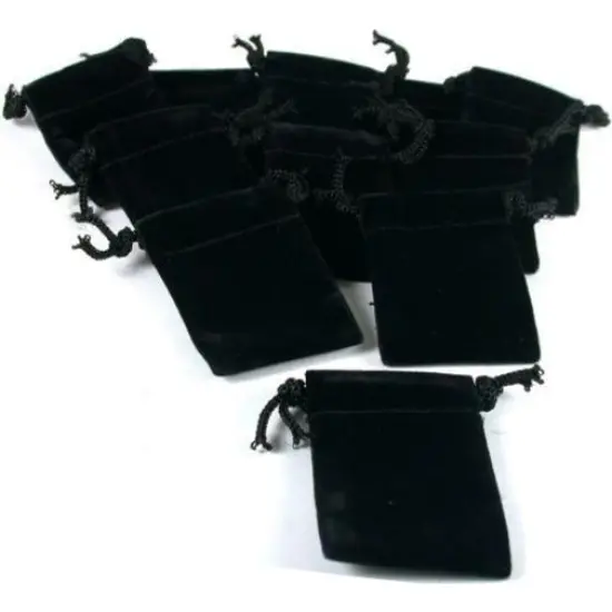 Black Velvet Gift Bag Drawstring Jewelry Pouches2" Kit 144 Pcs {1}