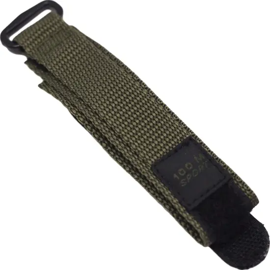 19mm Green Nylon Watch Band Sport Military Strap {1}