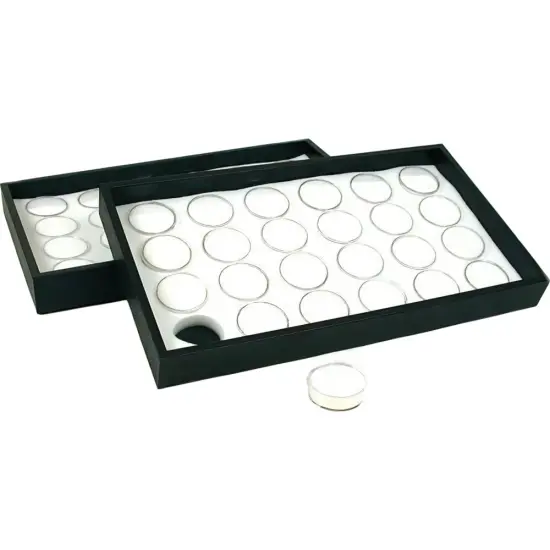 2 White 24 Gem Jars Display Insert & Stackable Trays {1}