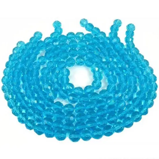 Turquoise Round Chinese Crystal Beads 10mm 12" Strand {1}
