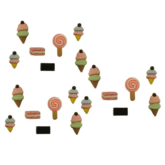 Buttons Galore Flatback Embellishments for Crafts - Frozen Treats - 21 Pieces {5}