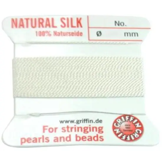 Two White Griffin Silk Bead Stringing Cord #3 {1}