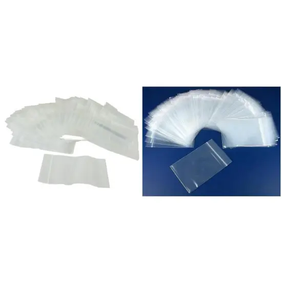 Resealable Reclosable Clear Zipline Plastic Bags 2"x3" & 3"x4" Kit 200 Pcs {1}