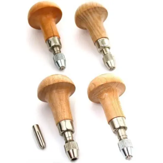 4 Clock Pin Vise Drilling Broaching File Handle Tools {1}