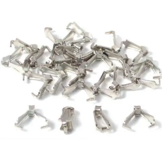 24 Bails Rhodium Connectors Jewelry Necklace Chain Part {1}