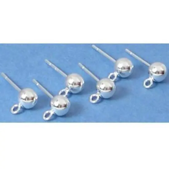6 Sterling Silver Ball Earrings Studs Dangles Parts {1}