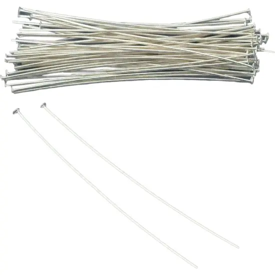 50 Sterling Silver Jewelry Headpins 26 Gauge 1.5 Inches {1}